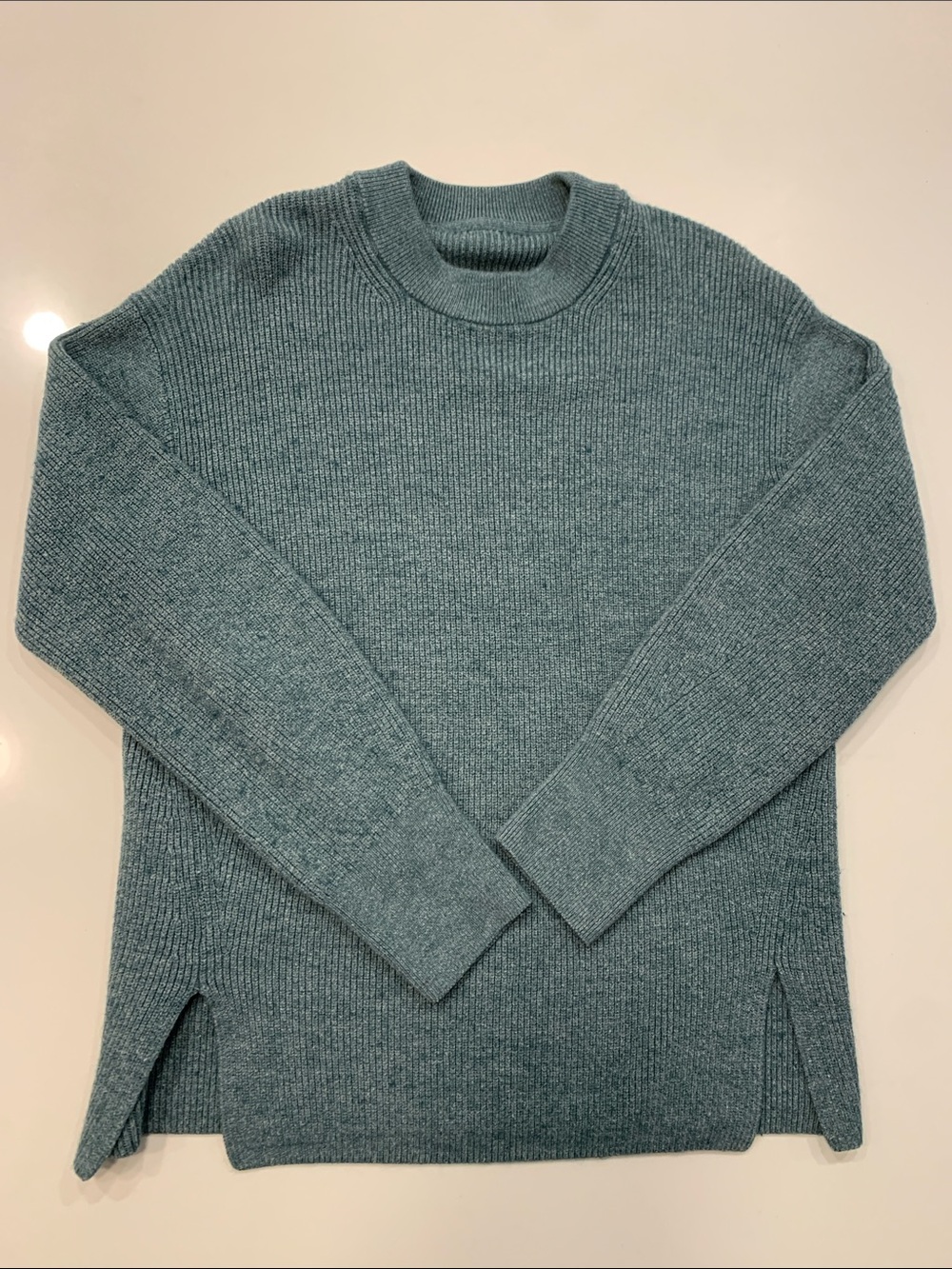 lululemon athletica Women's Crewneck Ribbed Sweater in Teal Green